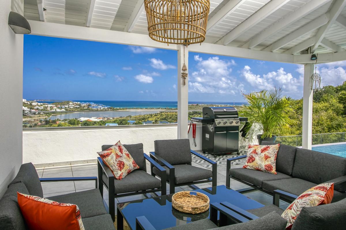 A louer villa vue mer Mont Vernont Saint Martin_ Terrasse - 7